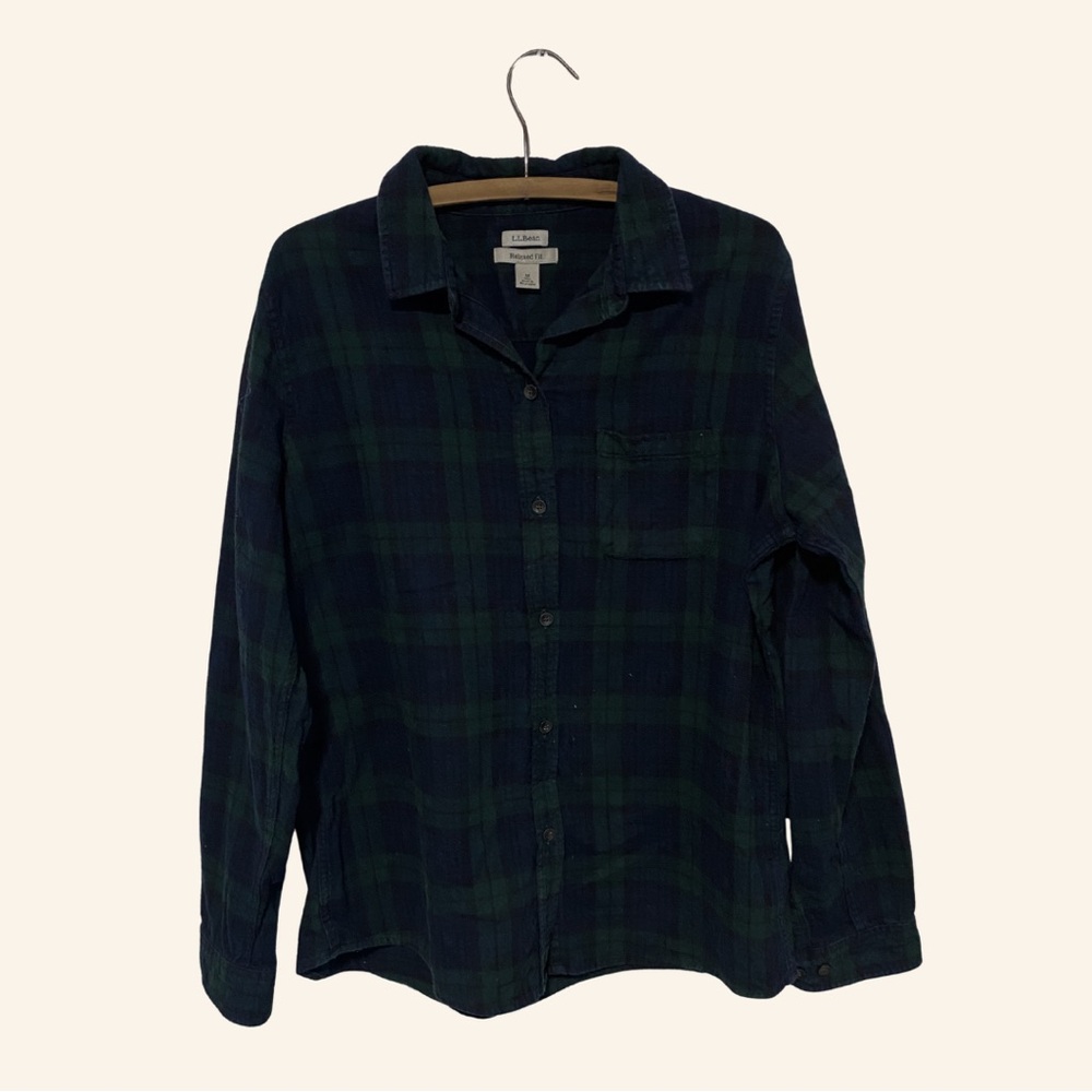 L.L. Bean Women's Black Watch Relaxed Fit Flannel MEDIUM TALL  - Picture 2 of 5